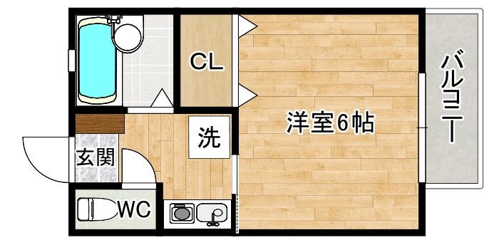 アズーロ高峰  103号室 間取り