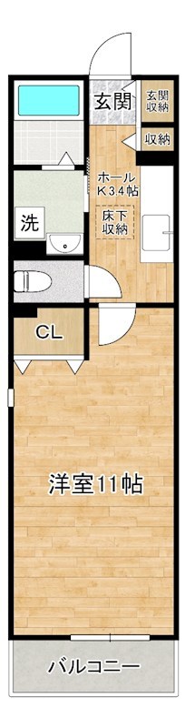 シャイン戸畑 103号室 間取り