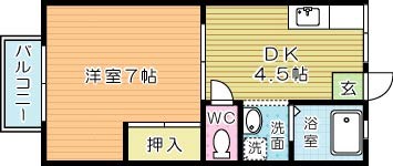 えぼしハイツＢ棟   106号室 間取り