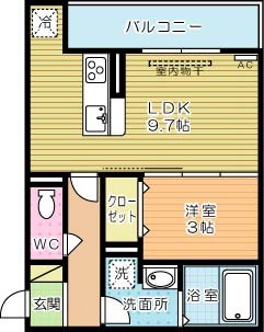 ザ・レジデンスBonjono East（ザ・レジデンスボンジョーノ　イースト） 207号室 間取り