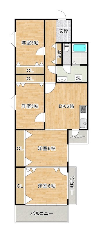 ビュークレスト霧ケ丘 302号室 間取り