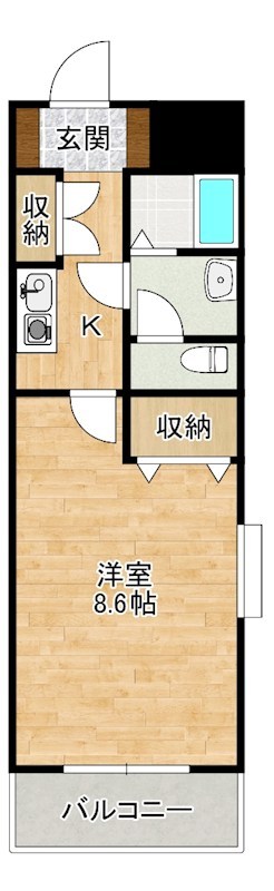シャルマンステューディオⅡ 505号室 間取り