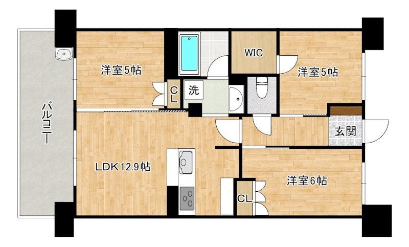 サンパーク企救丘グラッセ 502号室 間取り