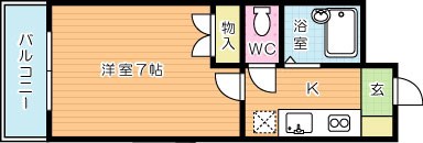 北九ビル  202号室 間取り