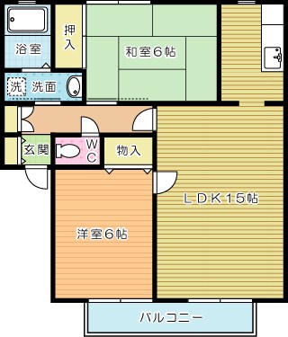 サンガーデン葛原Ｂ棟 202号室 間取り