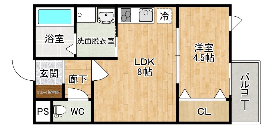 Cotto九工大前（コット九工大前） 202号室 間取り