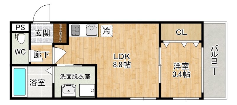 Cotto九工大前（コット九工大前） 203号室 間取り