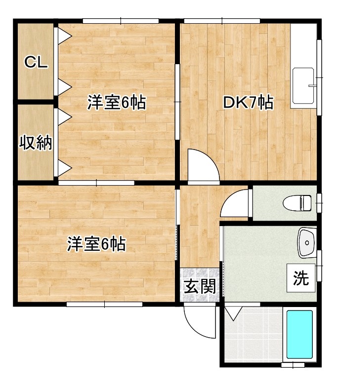 コーポ平野 102号室 間取り