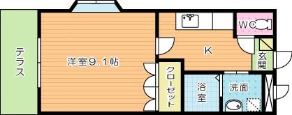 アメニティ徳力  102号室 間取り