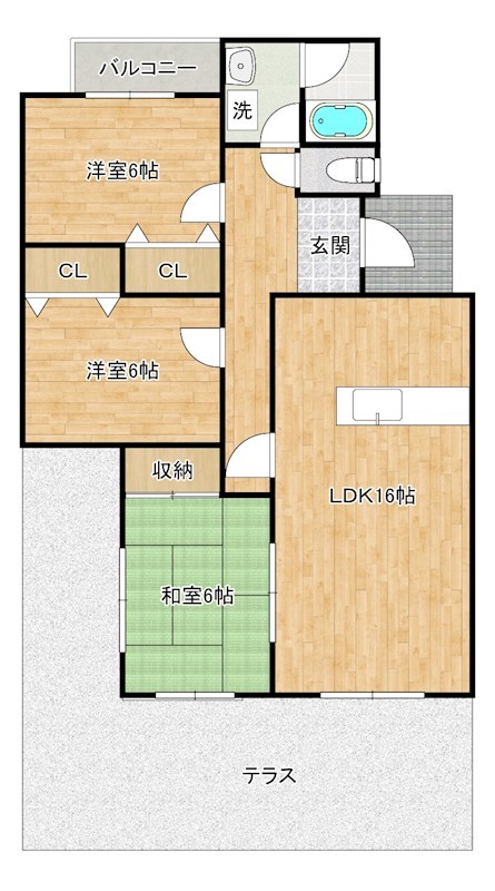フローレスタシオン弐番館 105号室 間取り