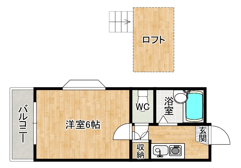 オアシス富士見 203号室 間取り