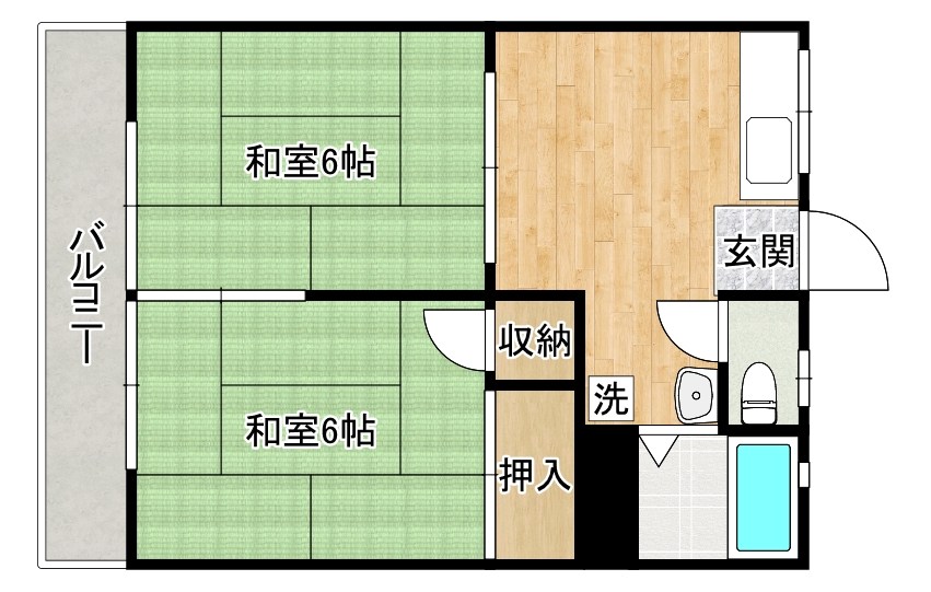 コーポ小倉  101号室 間取り