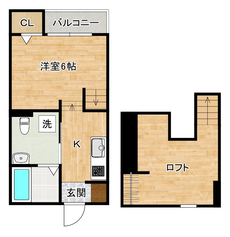 ヴィラフォンテーヌ北方　 203号室 間取り