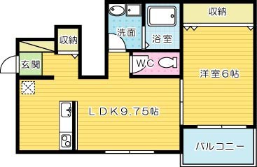 グランドライン緑ヶ丘  103号室 間取り