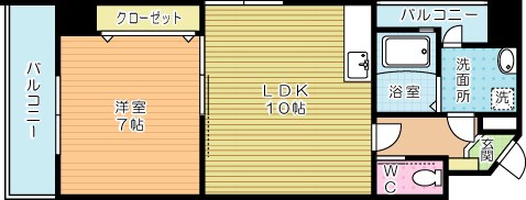 アンジェロポストⅦ 1002号室 間取り