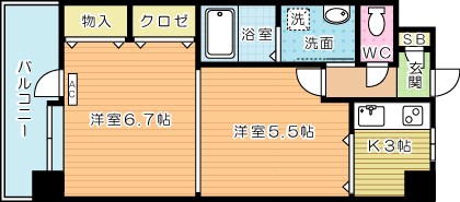 エスポワール  302号室 間取り