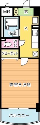 ウイングス片野Ⅱ 1306号室 間取り