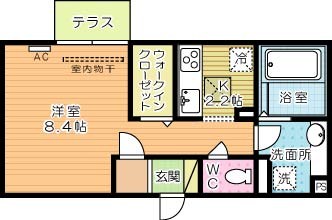 D-room城野  106号室 間取り