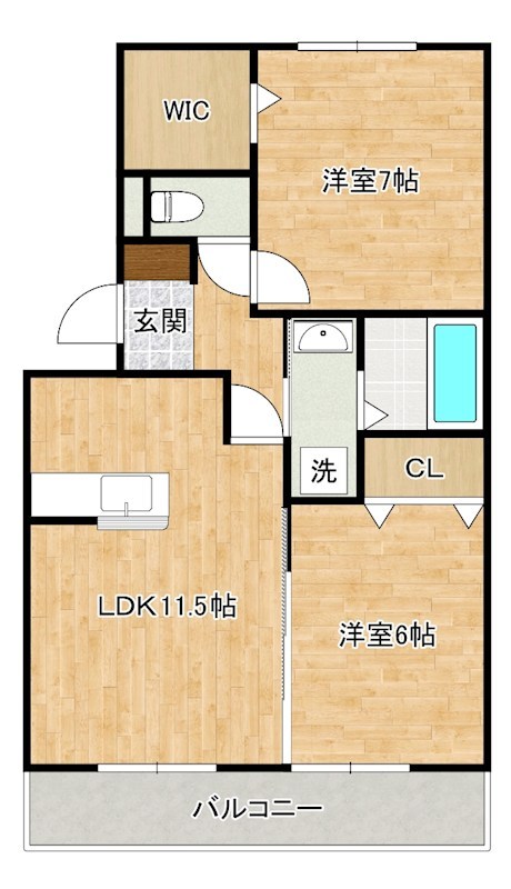ウィステリア中吉田Ⅲ  303号室 間取り
