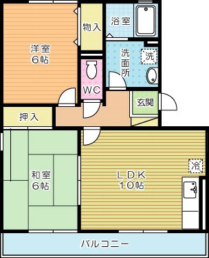 サンスカイ徳力Ⅱ  103号室 間取り