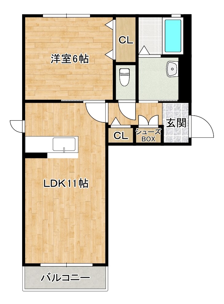五ツ石の庄Ⅱ　Ａ棟 203号室 間取り