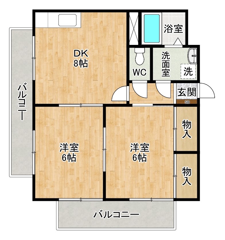 鼓舞姿館Ⅱ 202号室 間取り