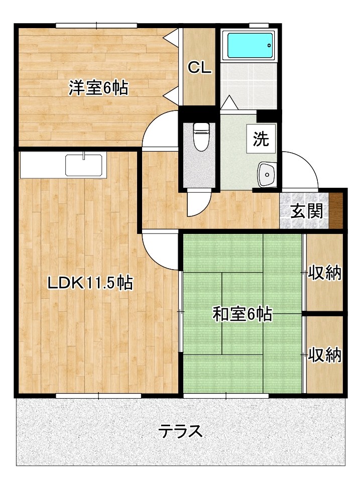 アムールⅠ  102号室 間取り