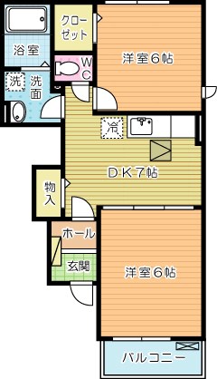 エール湯川B 105号室 間取り