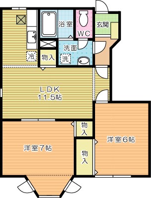 カーサ徳光Ｂ 103号室 間取り
