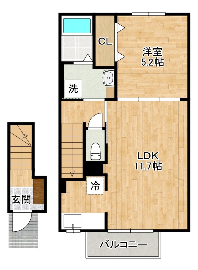グレイスパラッツォⅡ 205号室 間取り
