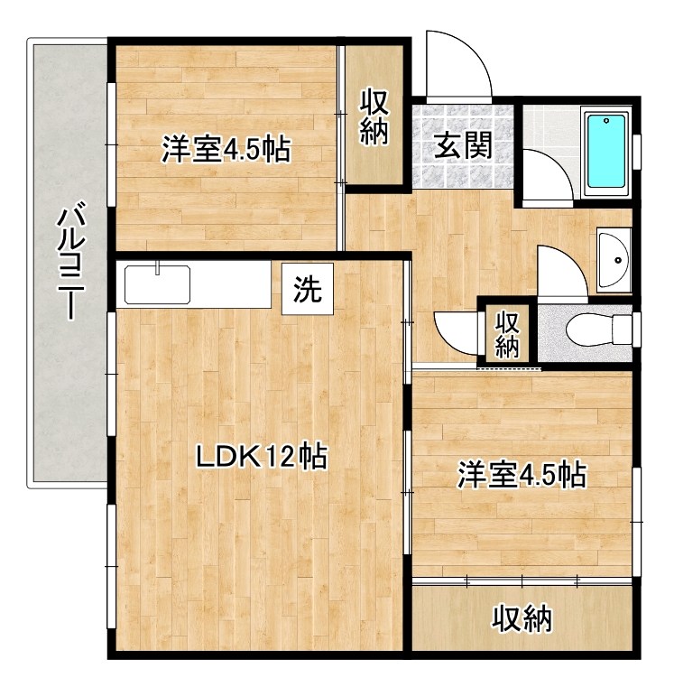 富野サンコーポ　 101号室 間取り