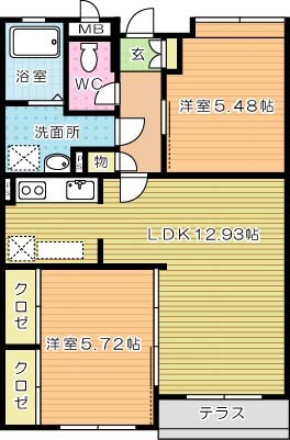 高峰ポロニア 403号室 間取り