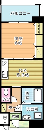 アースコートＹ&rsquo;ｓシティ香春口   303号室 間取り