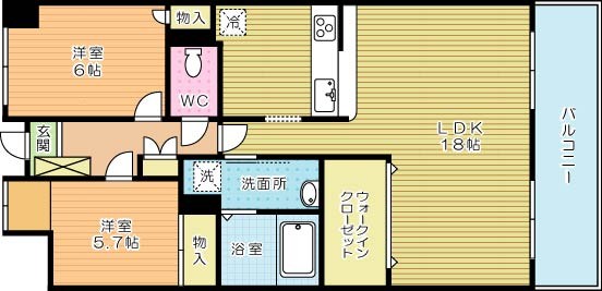 デザイナープリンセス・ＫＹビル   602号室 間取り