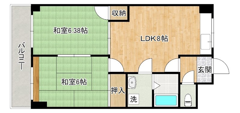 オアシス霧ヶ丘 203号室 間取り