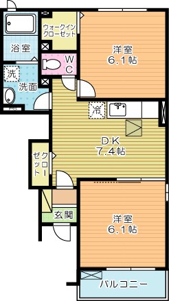 フレシール小倉東Ｙ 105号室 間取り