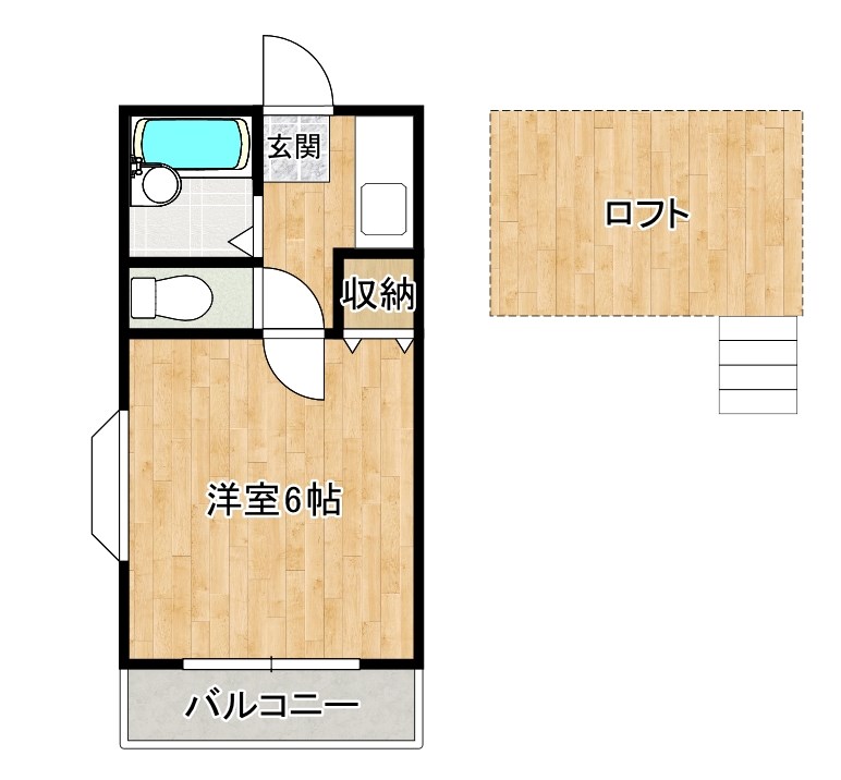 オアシス清水Ⅱ 104号室 間取り