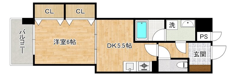 サンメゾン清水   102号室 間取り