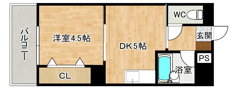 ピュアシティ小倉  607号室 間取り