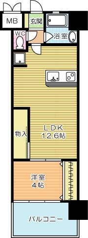 コンプレート古船場 606号室 間取り