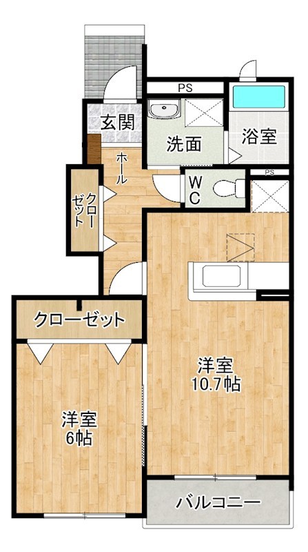 アバンツァートカーサ溝尻 　C棟  102号室 間取り