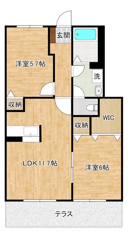 エスポワールハイムＤ   102号室 間取り