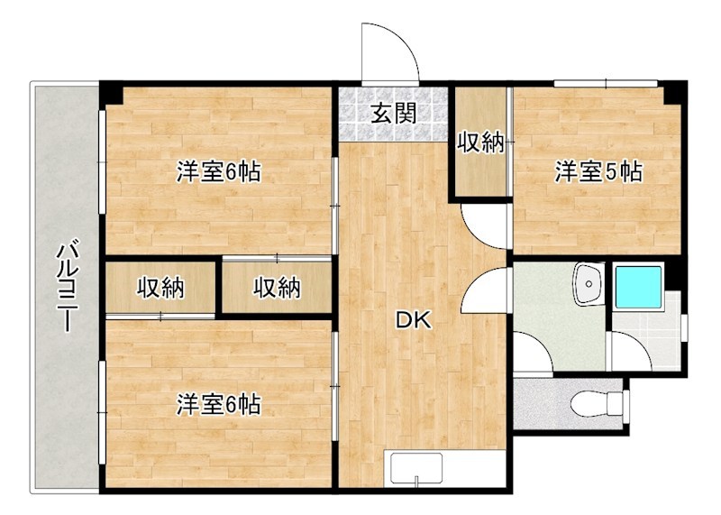 アリエス足原 501号室 間取り