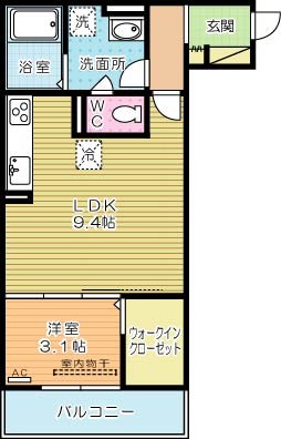 ザ・レジデンスBonjono West（ザ・レジデンスボンジョーノ　ウエスト） 305号室 間取り