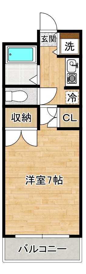 シティルーム金鶏 406号室 間取り