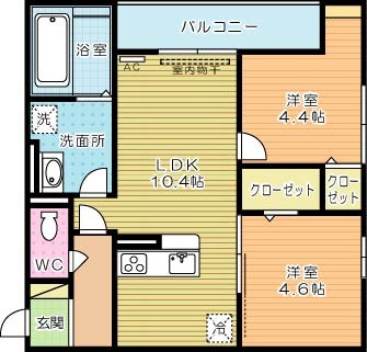 ザ・レジデンスBonjono East（ザ・レジデンスボンジョーノ　イースト） 201号室 間取り