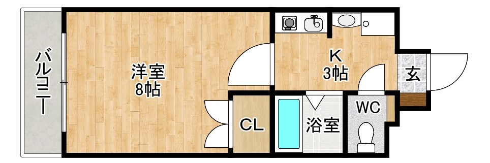 アルテハイム小倉Ⅰ   502号室 間取り