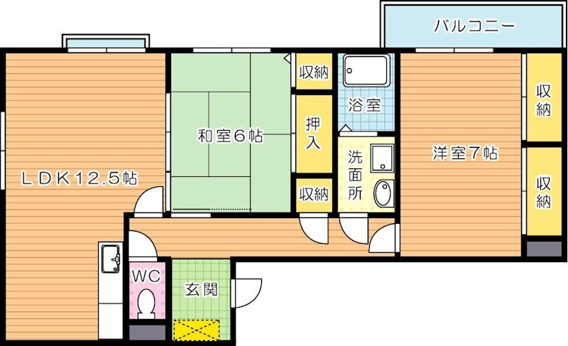 リリーフ浅川Ⅱ  401号室 間取り