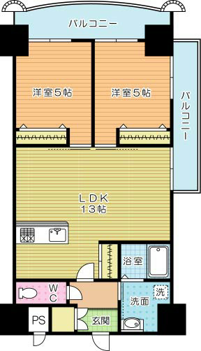 ロイヤルノースナイン 711号室 間取り