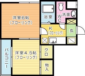 ロイヤルキャッスル 101号室 間取り